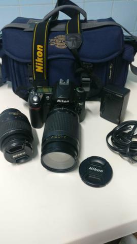 D-80 Nikon máquina, lentes, carregador, case e sd card