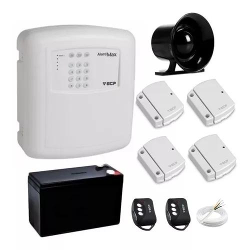 Kit Alarme Residencia Ecp C/ 4 Sensores Porta/janela S/ Fio