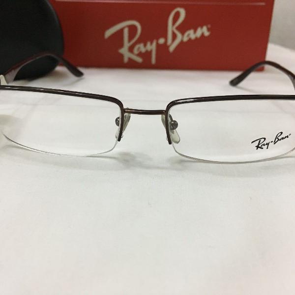 armação óculos ray ban 6156 metal marrom masculino