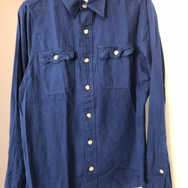 camisa masculina azul, tamanho o, abercrombie