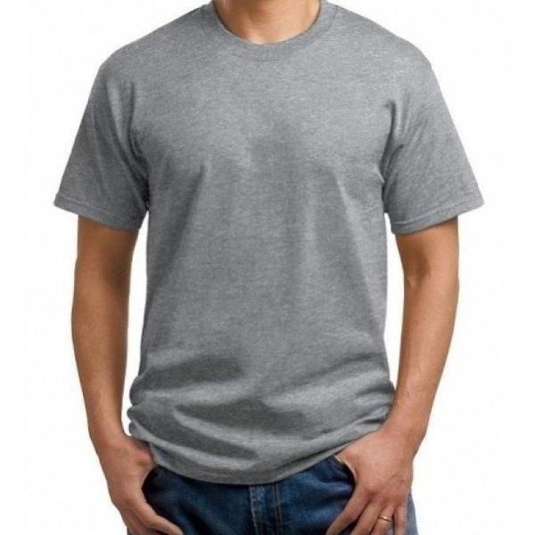 camiseta masculina lisa, cinza mescla