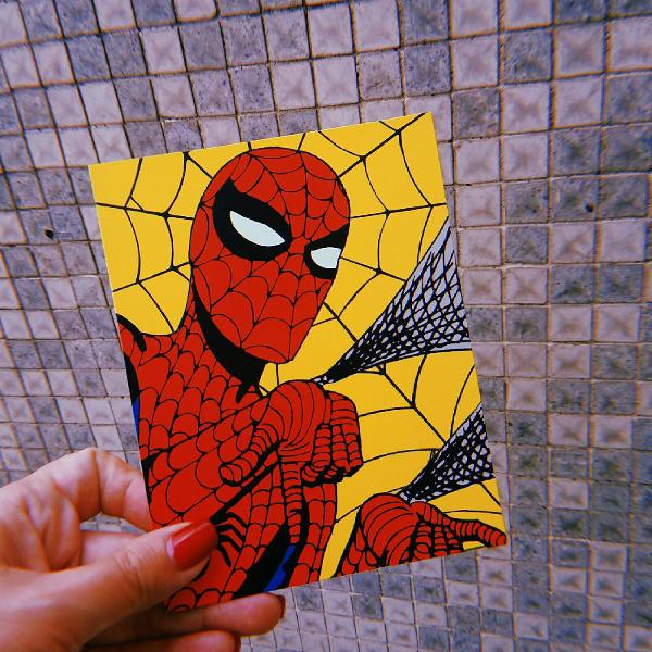 cartão do homem aranha