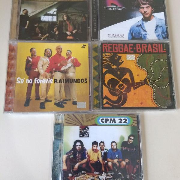 cds nacionais (raimundos, cpm 22, b5, reggae br, cazuza