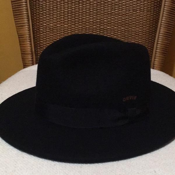 chapéu orvis 100% lã feltro preto