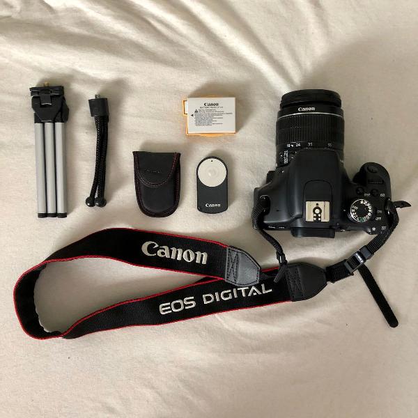 câmera canon t3i + lente 18-55mm + acessórios