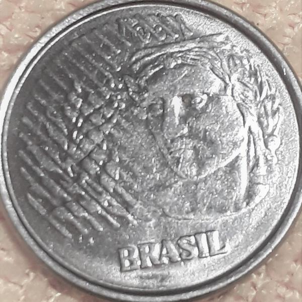 moeda 1 centavo data vazada final de chapa