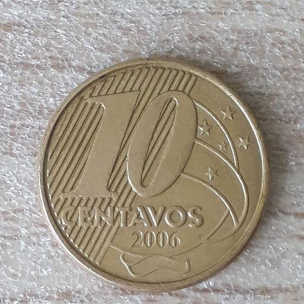 moeda de 0,10 centavos reverso horizontal a direita