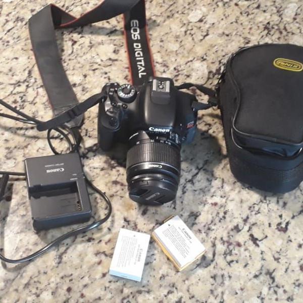 pacote câmera canon t3i + lente+baterias+case