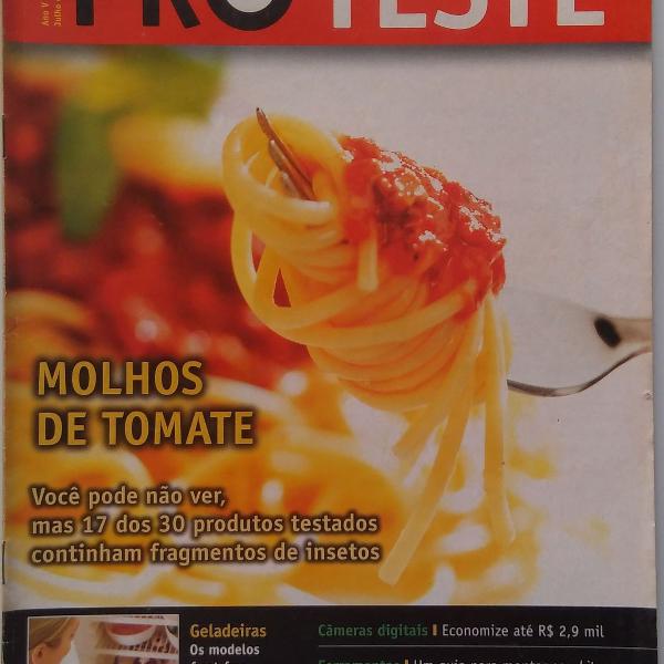proteste n°49 molhos de tomate n°122 churrasqueiras