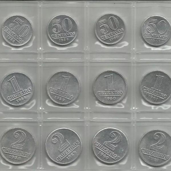 serie de moeda 0,50 1 e 2 aluminio 10 e 20 e 50 cruzeiros