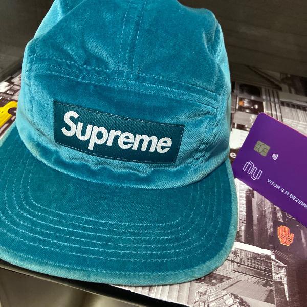 supreme velvet camp cap