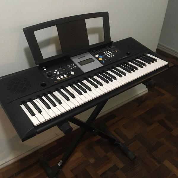 teclado yamaha + suporte e case