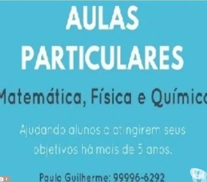 AULAS PARTICULARES MATEMÁTICA, FÍSICA E QUÍMICA