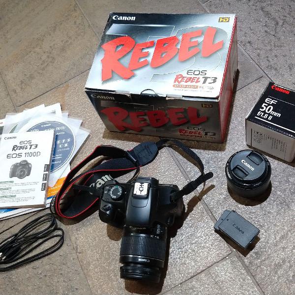 Canon Rebel T3 + lente 50mm