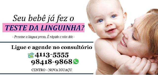 Testes da orelhinha e linguinha em promoção