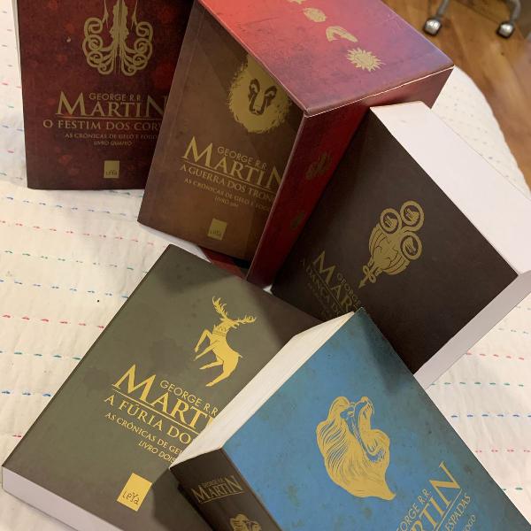 box coletâneas completa game of thrones 5 livros