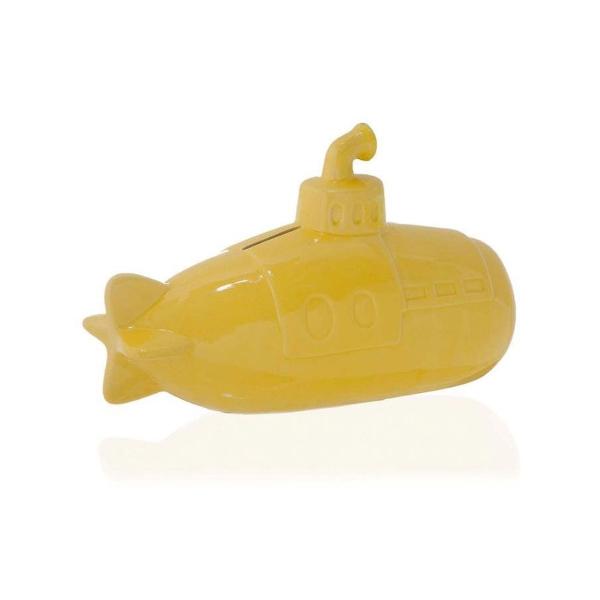cofre submarino de cerâmica amarelo 17cm
