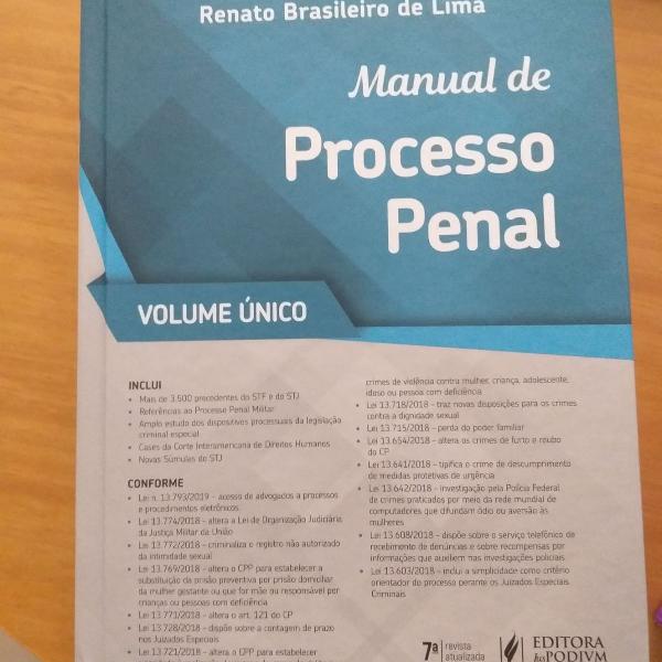 livro processo penal renato brasileiro edição 2019 com