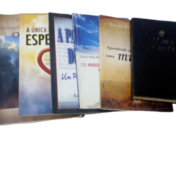lote c/ 6 livros evangélicos usados
