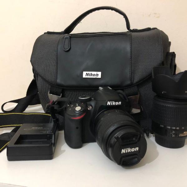 nikon d3200 + 2 lentes + bolsa