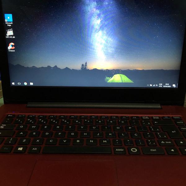 notebook vermelho positivo com hd externo