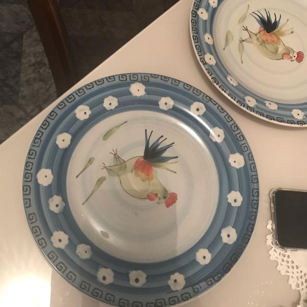 pratos porcelana royal nolfork - pintados a mão