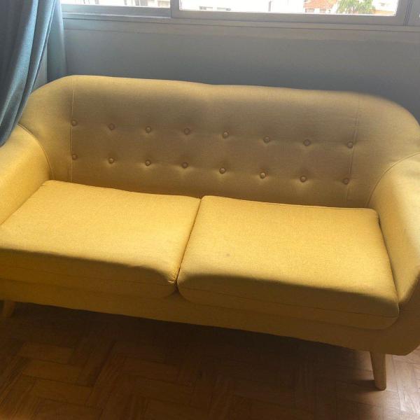 sofá de 3 lugares jobi amarelo 174cm