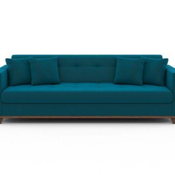 sofa azul 3 lugares semi novo