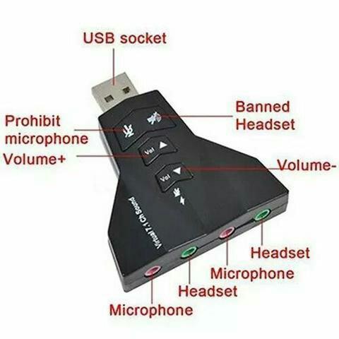 Placa de som usb externa 7.1