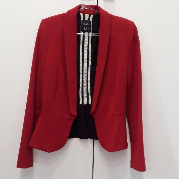 blazer peplum vermelho zara