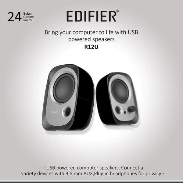 caixa som stereo multimedia speaker system edifier 2.0 r12u