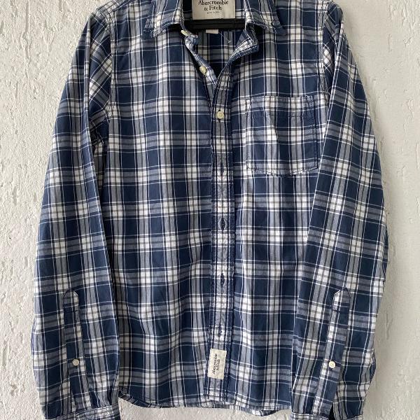 camisa xadrez marinho abercrombie