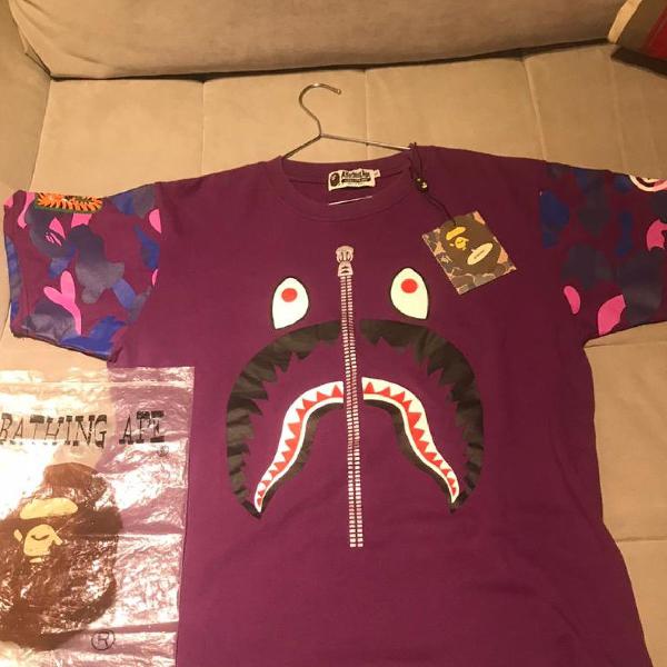 camiseta bape shark purple