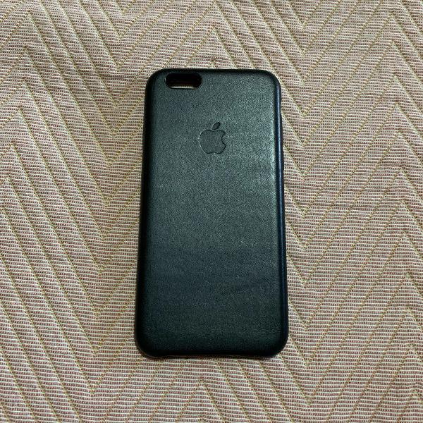 capa case couro preta iphone 6s original apple