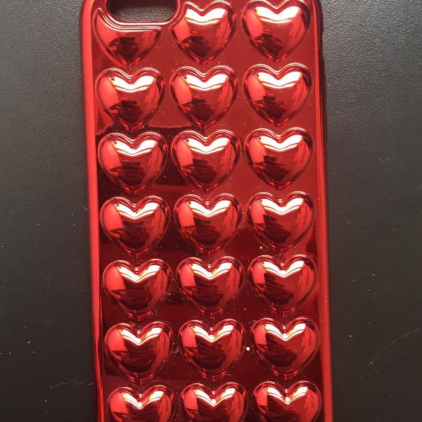 capinha vermelha de corações iphone 6s e 6s plus