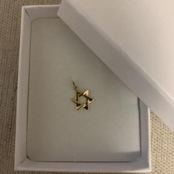 pingente vivara estrela de davi ouro amarelo 21 mm