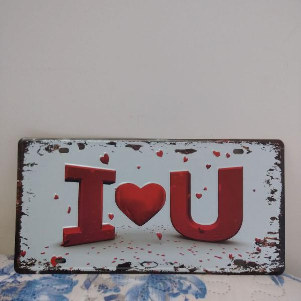 placa decorativa I LOVE YOU