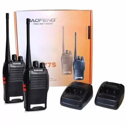 2 Radio Comunicador Walk Talk Baofeng 777s Alcance 4km Fone