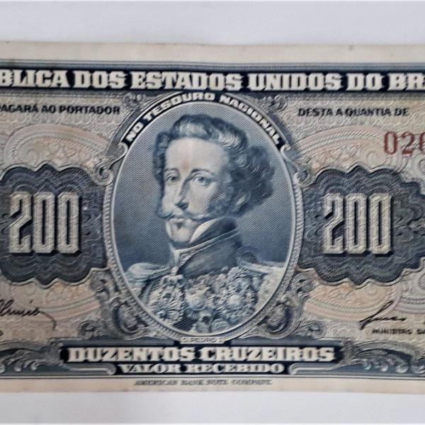 200 cruzeiros de 1959 c040 1° estampa série 670a