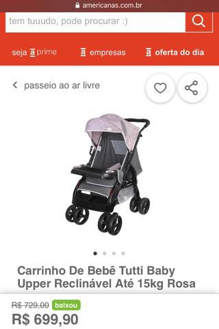 Carrinho de Bebê Tutti Baby Uper Reclinável Até 15kg +