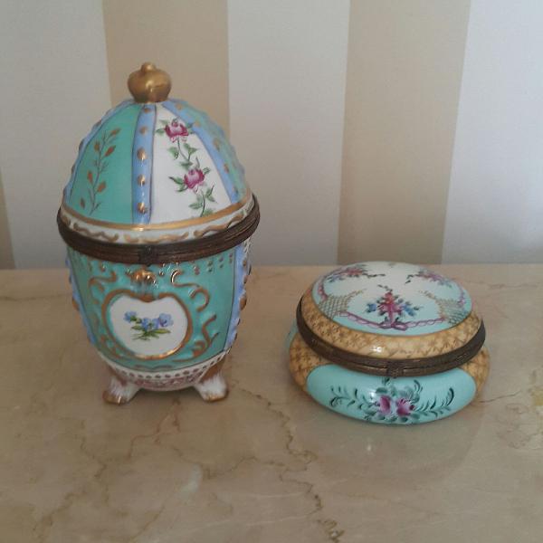 Conjunto ovo e potiche - porcelana Limoges