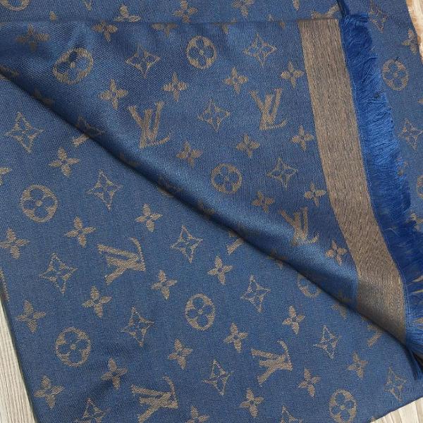 Pashimina seda e lã azul Louis Vuitton