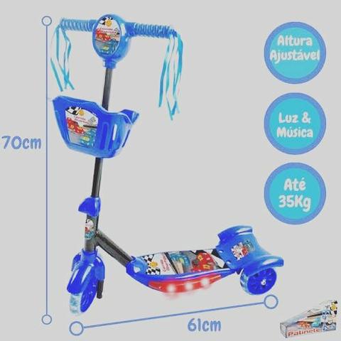 Patinete novos!!! toca e acende luz de led