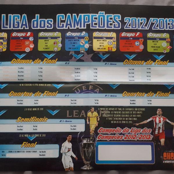 Pôster tabela liga dos campeões 2012/2013