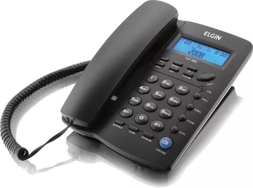 Telefone Com Fio Elgin Tcf 3000 C/ Identificador Chamadas