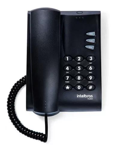 Telefone Com Fio Intelbras Pleno Para Mesa Ou Parede Preto