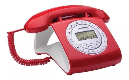 Telefone Retro Com Fio Intelbras Tc8312 Vermelho