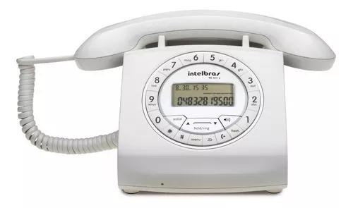 Telefone Retro Intelbras Com Fio Branco Tc8312 Viva Voz Bina