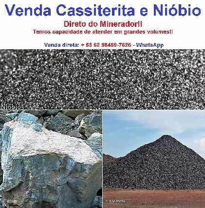 Venda de minérios cassiterita e nióbio