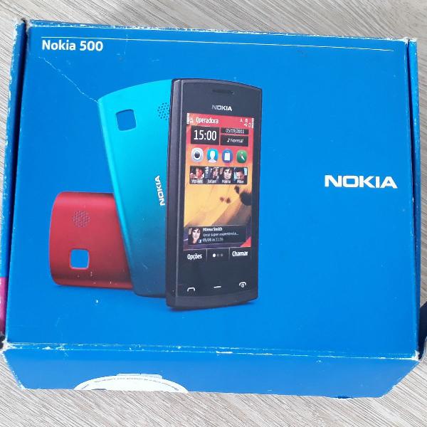 apenas acessórios, capa, carregador e fone Nokia 500